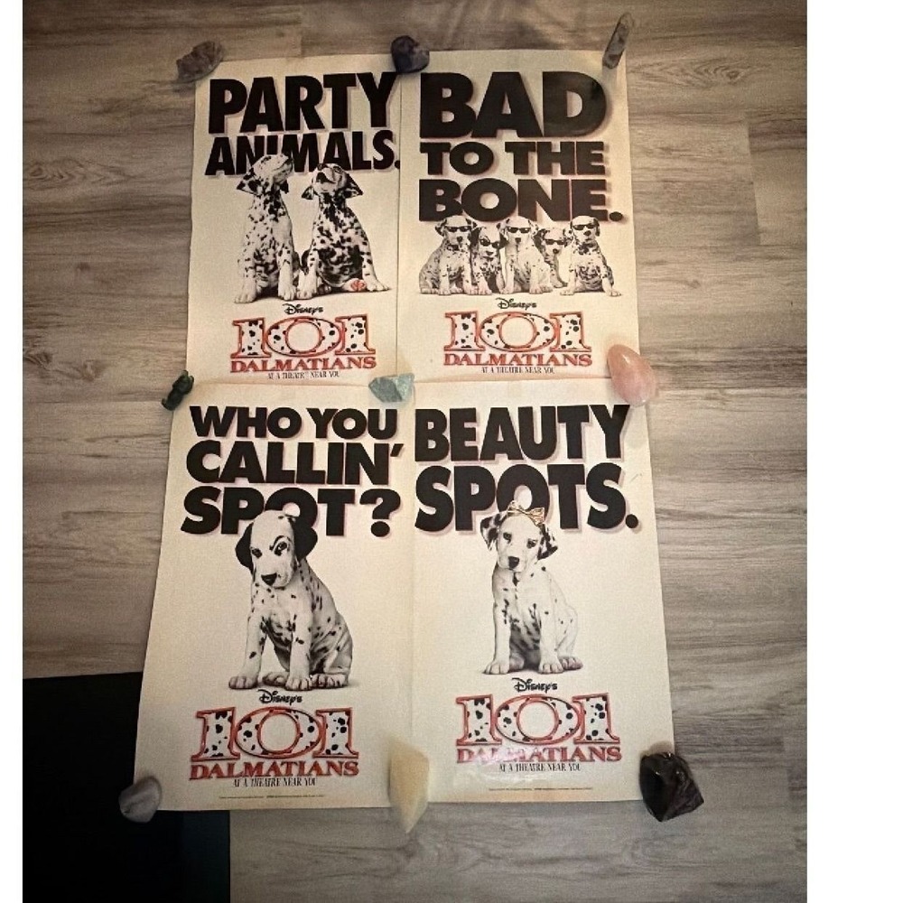 Vintage 1996 Disney 101 Dalmatians McDonald's Movie Promo Posters Set of 4
